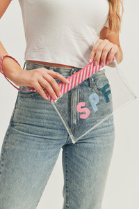SPF Sequin Letter Clear Pouch-MP0180