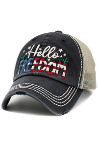 HELLO FREEDOM Vintage American Flag Theme Ballcap-KBV-1512