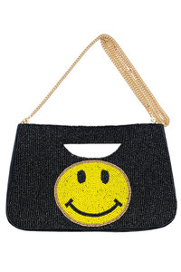 Smile Face Glass Beads Clutch