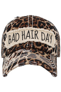 BAD HAIR DAY Vintage Baseball Cap-KBV-1073_LEOPARD