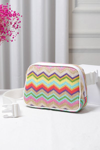 Chevron Pattern Straw Sling Bag-TG10468