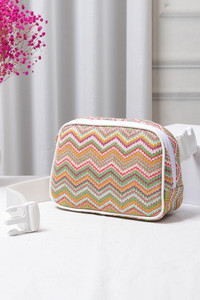 Chevron Pattern Straw Sling Bag-TG10468