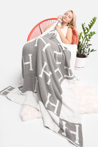 Luxury Soft H Print Throw Blanket-JCL1044