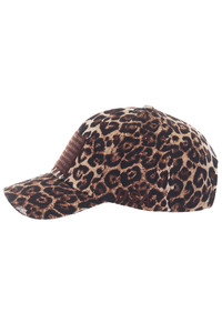 Leopard Pattern American Flag Vintage Cap-KBVT-209_LEOPARD