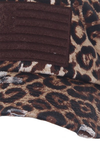 Leopard Pattern American Flag Vintage Cap-KBVT-209_LEOPARD