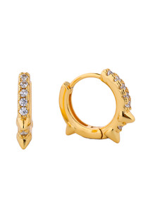 14K Dipped Huggie Hoop Earring-SJE310228