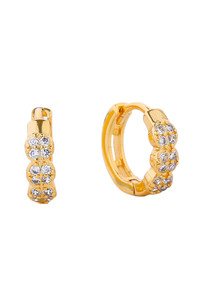 14K Dipped Huggie Hoop Earring-SJE310229