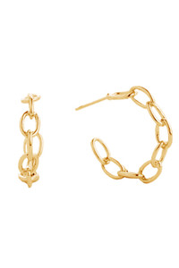 14K Dipped Post Hoop Earring-SJE310290