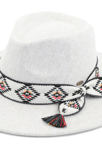C.C Aztec Trim Band Vegan Felt Panama-WF-10