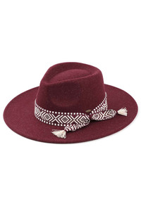 C.C Vegan Felt Aztec Trim Band Hat
