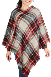 Plaid Woven Poncho