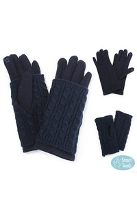 3 in 1 Cable Knit Gloves