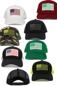 FLAG Patch Mesh Back American Flag Theme Baseball Cap-KBVT-251