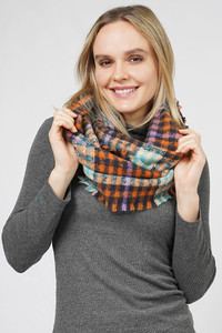 Plaid Pattern Infinity Scarf-ESC10684