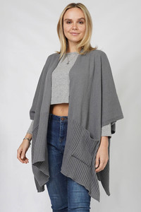 Solid Color Knit Vest with Pocket