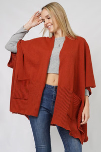 Solid Color Knit Vest with Pocket