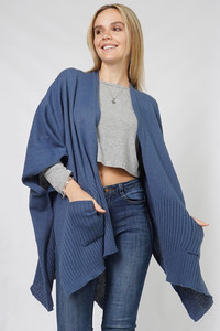 Solid Color Knit Vest with Pocket