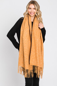 Textured Solid Fringes Scarf-MS0322