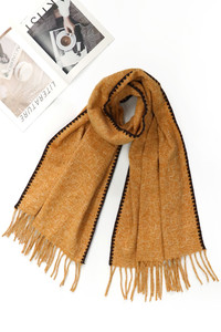Textured Solid Fringes Scarf-MS0322
