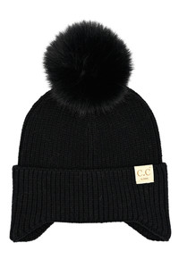 C.C Kids Ear Flap Pom Beanie Winter Hat
