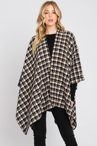 Houndstooth Pattern Ruana-MS0328