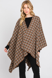 Houndstooth Pattern Ruana-MS0328