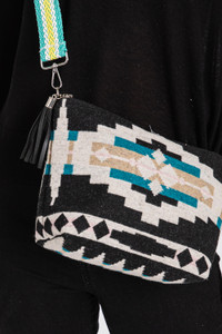 Checked Pattern Tassel Crossbody Bag-MB0194