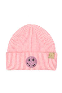 C.C Kids Smile Face Rhinestone Beanie-KD-HTE0100