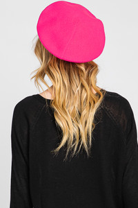 Stretchy Solid Color Beret-MH0011
