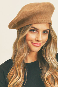 Stretchy Solid Color Beret-MH0011