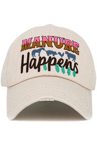 MANURE HAPPENS Vintage Baseball Cap-KBV-1530