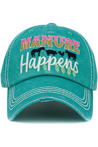 MANURE HAPPENS Vintage Baseball Cap-KBV-1530