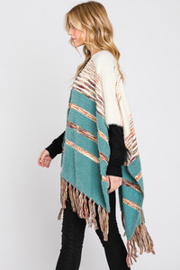 Stripe Pattern Ruana-MS0324