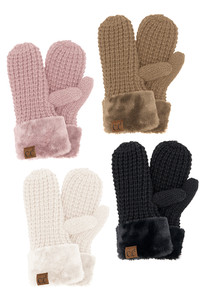 C.C Waffle Knit Mittens-MTE0032
