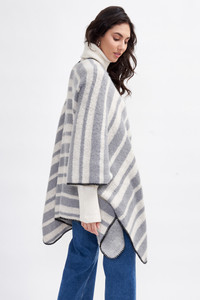 Cozy Stripe Two Tone Knit Kimono-ZCK320007