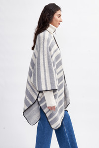 Cozy Stripe Two Tone Knit Kimono-ZCK320007