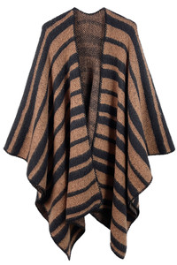 Cozy Stripe Two Tone Knit Kimono-ZCK320007
