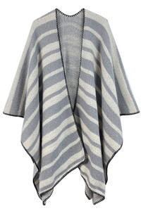 Cozy Stripe Two Tone Knit Kimono-ZCK320007