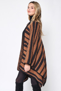 Cozy Stripe Two Tone Knit Kimono-ZCK320007