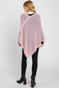 Solid Loose Knit Poncho-MS0335