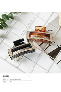 Mini Rhinestone Rectangular Hair Claw-CHW503