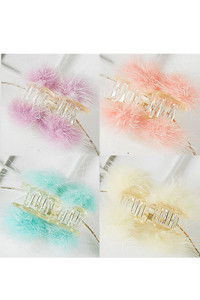 Multi Color Pom Mini Hair Claw-CHW514
