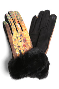 Painting Faux Fur Cuffs Gloves-JG901 (12pairs)