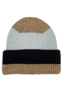 Stripe Color Block Ribbed Beanie-HCB320039