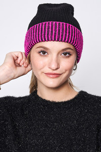 Two Tone Cuff Beanie-HCB320041