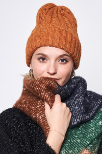 Solid Cable Knit Beanie-HCB320042