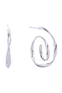 14K Gold/White Gold Dipped Post Hoop-SJE310439