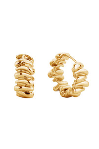 14K Gold/White Gold Dipped Huggie Hoop-SJE310504