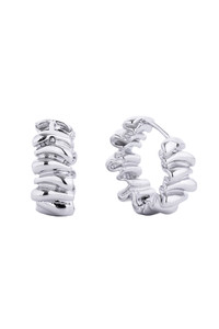 14K Gold/White Gold Dipped Huggie Hoop-SJE310504