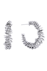 14K Gold/White Gold Dipped Post Hoop-SJE310426